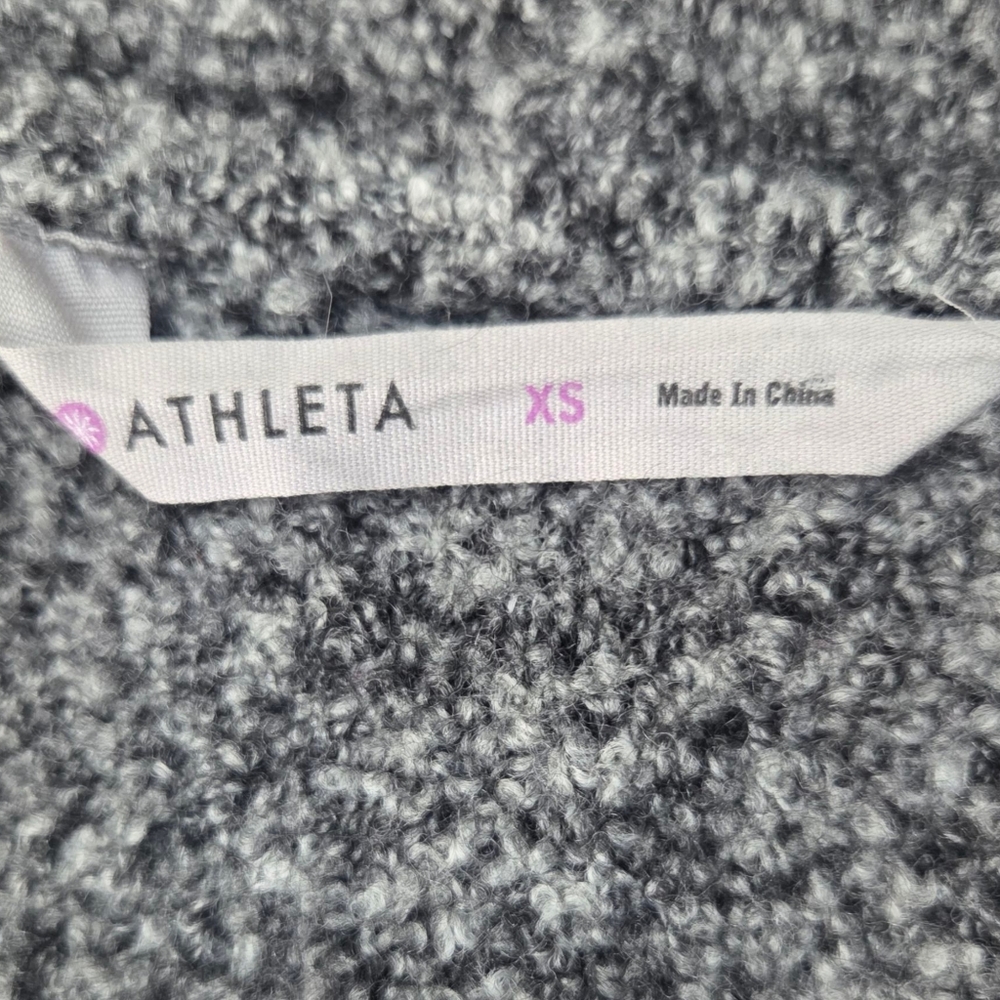Athleta Merino Wool Yak Cardigan Sweater Womens XS Gray Long Sleeve Hooded - Picture 10 of 12